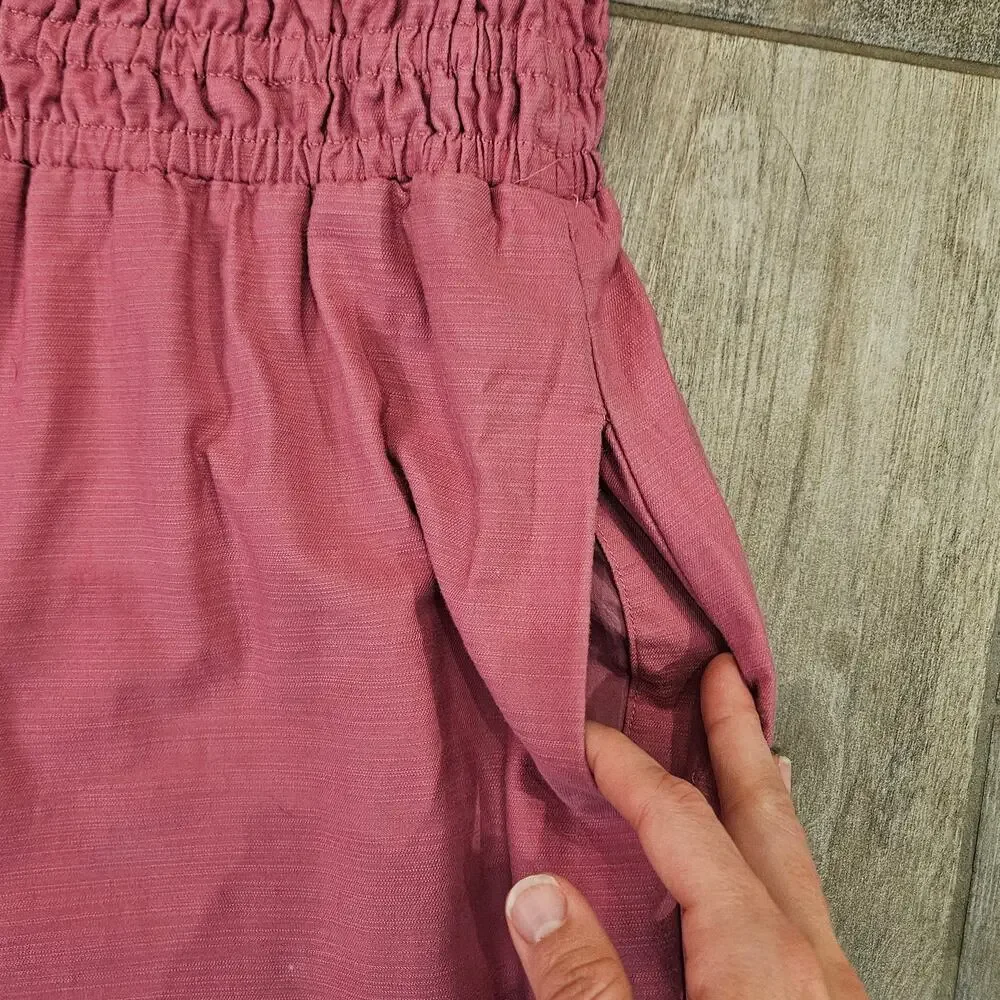 Anthropologie Somerset Jumpsuit Womens XS Pink Wide Leg Boho Casual Cottage‎